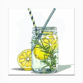 Lemonade In A Mason Jar Canvas Print