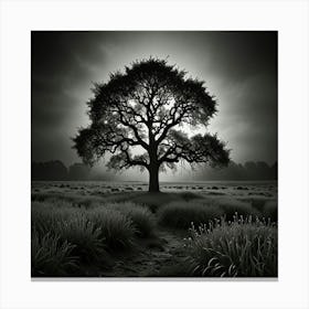 Tree In A Field 1 Canvas Print