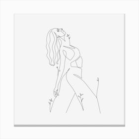 Dancing Woman Line Art Canvas Print