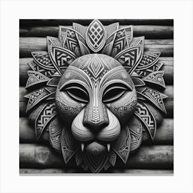 Tribal African Art Lion Canvas Print