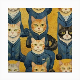 Default Van Gogh Cats 2 Canvas Print