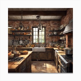 Rustic Kitchen Canvas Print