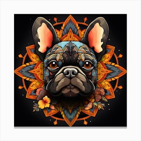 Frenchie Mandala Art By Csaba Fikker 016 Canvas Print