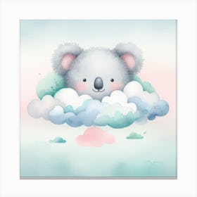 Cute Koala On A Cloud Canvas Print