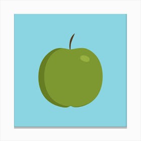 Green Apple Icon In Flat Design Canvas Print