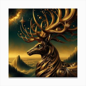 Golden Deer 4 Canvas Print