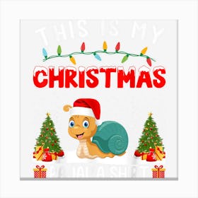 Xmas Holiday Party This Is My Snail Christmas Pajama Canvas Print