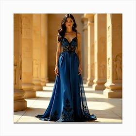 Blue Evening Gown Canvas Print