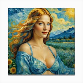 Sunflower Girlvyh Canvas Print