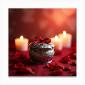 Flux Dev A Serene And Intimate Valentines Day Scene Featuring 3 Canvas Print