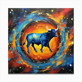 Bull In Space Canvas Print