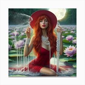 Mermaid In Water 1 Canvas Print