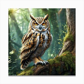 Owl In The Forest 184 Canvas Print