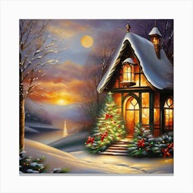 Christmas House Canvas Print