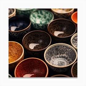 Colorful Ceramic Bowls Canvas Print