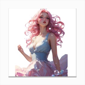 Pink Haired Girl 1 Canvas Print