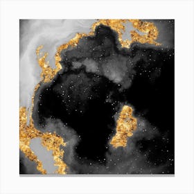 100 Nebulas in Space with Stars Abstract in Black and Gold n.021 Canvas Print