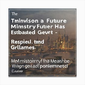 Envision A Future Where The Ministry For The Future Has Been Established As A Powerful And Influential Government Agency 4 Canvas Print