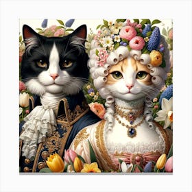 Victorian Cats Canvas Print