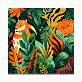 Tiger In The Jungle 10 Canvas Print