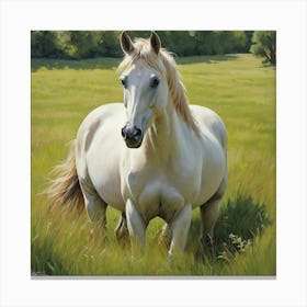 Horse In The Grass Art Print Canvas Print