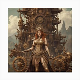 Steampunk Woman Canvas Print