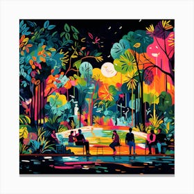 Night In The Park 1 Canvas Print