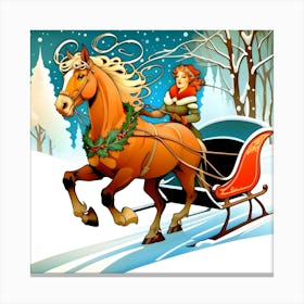 Sleigh in the Snow Canvas Print