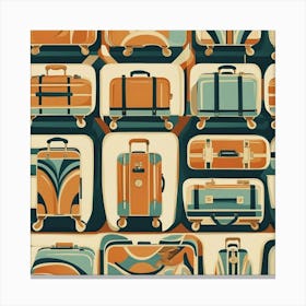 Retro Suitcases Vector Canvas Print