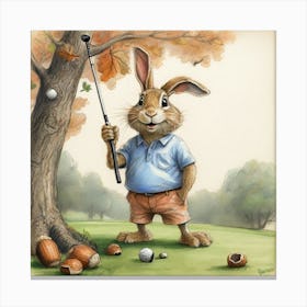 Bunny Golfer Canvas Print