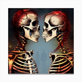 Skeleton Lovers 8 Canvas Print