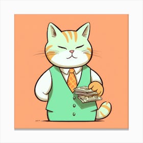 Business Cat Canvas Print