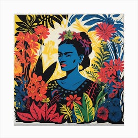 Colourful Frida Kahlo Canvas Print