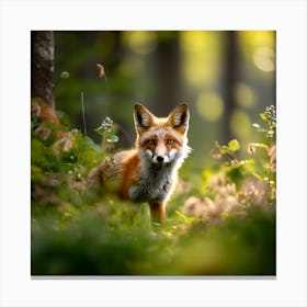 Red Fox In The Forest Canvas Print