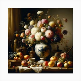 Still Life With Flowers Canvas Print