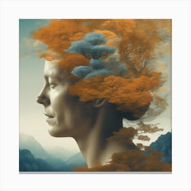 Portrait Of A Woman With Trees Canvas Print