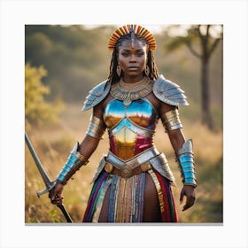 Woman In Armor Canvas Print