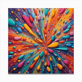 A Brightly Colored Abstract Painting (2) Canvas Print