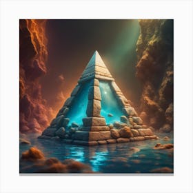 Pyramid In The Water 1 Canvas Print