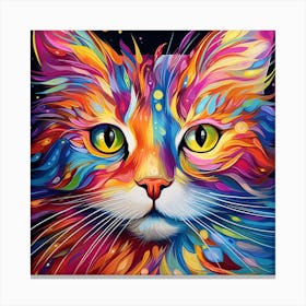 Colorful Cat Painting 2 Canvas Print