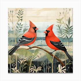 Bird In Nature Cardinal 4 Canvas Print