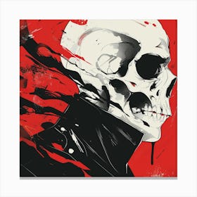 Skeleton In Black And Red Canvas Print