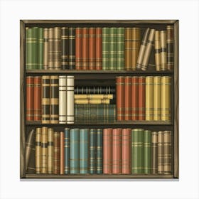 Classic Literature Bookshelf Print Art Canvas Print