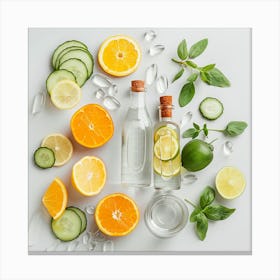 Water, Lemon, Cucumber, Mint Canvas Print