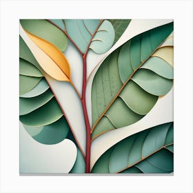 Leaf - Paper Art Canvas Print