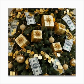 Christmas Tree With Money 8 Canvas Print