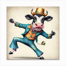 Cow Dancing 7 Canvas Print