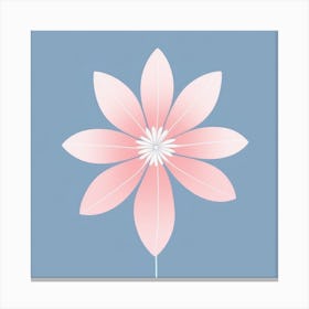 A White And Pink Flower In Minimalist Style Square Composition 117 Canvas Print