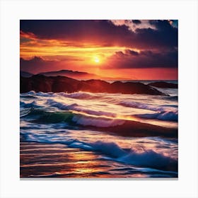 Sunset At The Beach 267 Canvas Print