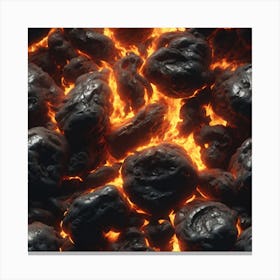 Black Coal On Fire 1 Canvas Print